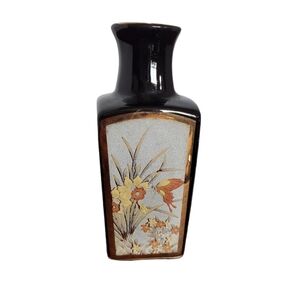 Miniature Porcelain Japanese Vase Hand-Painted with Art Of Chokin Style 3.5" Vtg